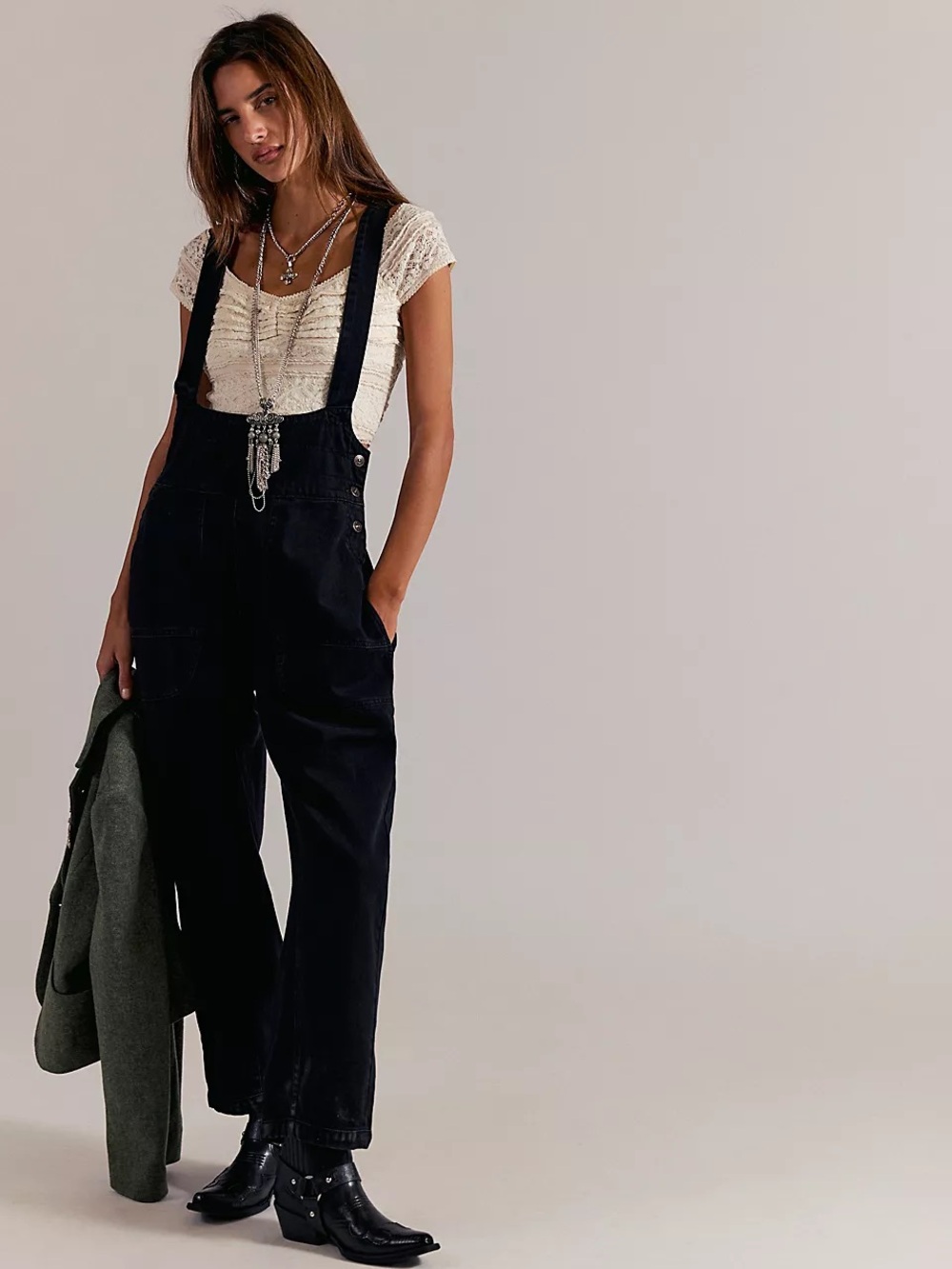 Free People We The Free Felix Denim Dungarees Size XS